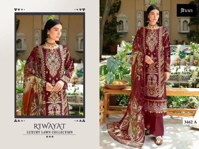 Jihan Riwayat Luxury 3462 Cotton Embroidery Pakistani Suit Wholesale Price In Surat
